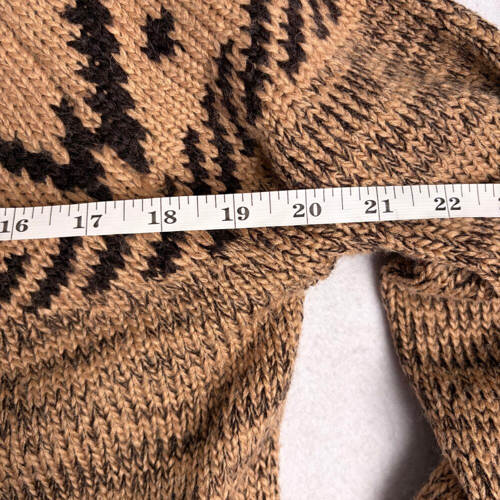 Wonderly Fair Isle Printed Sweater Women's L Brown Cabincore Rustic Boho Winter - Picture 6 of 9